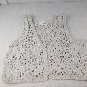 Anthropologie Cream Crochet Knit